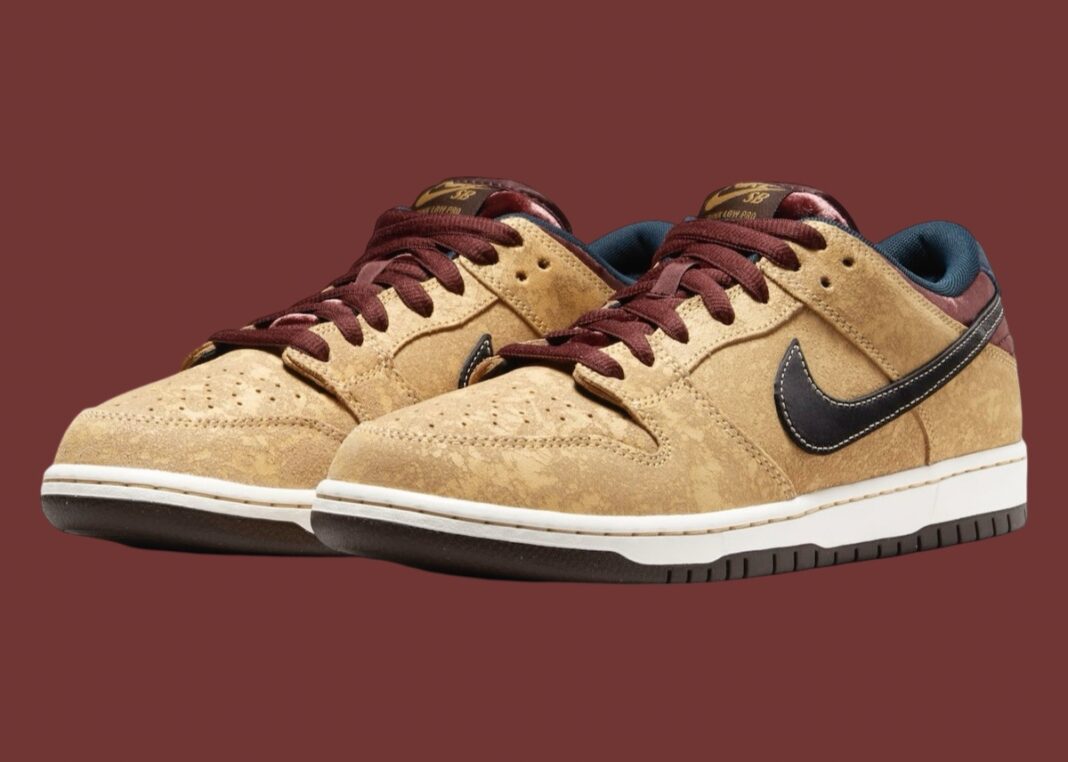 Nike Sb Dunk Low Celestial Gold/black-dark Team Red - Geometric 