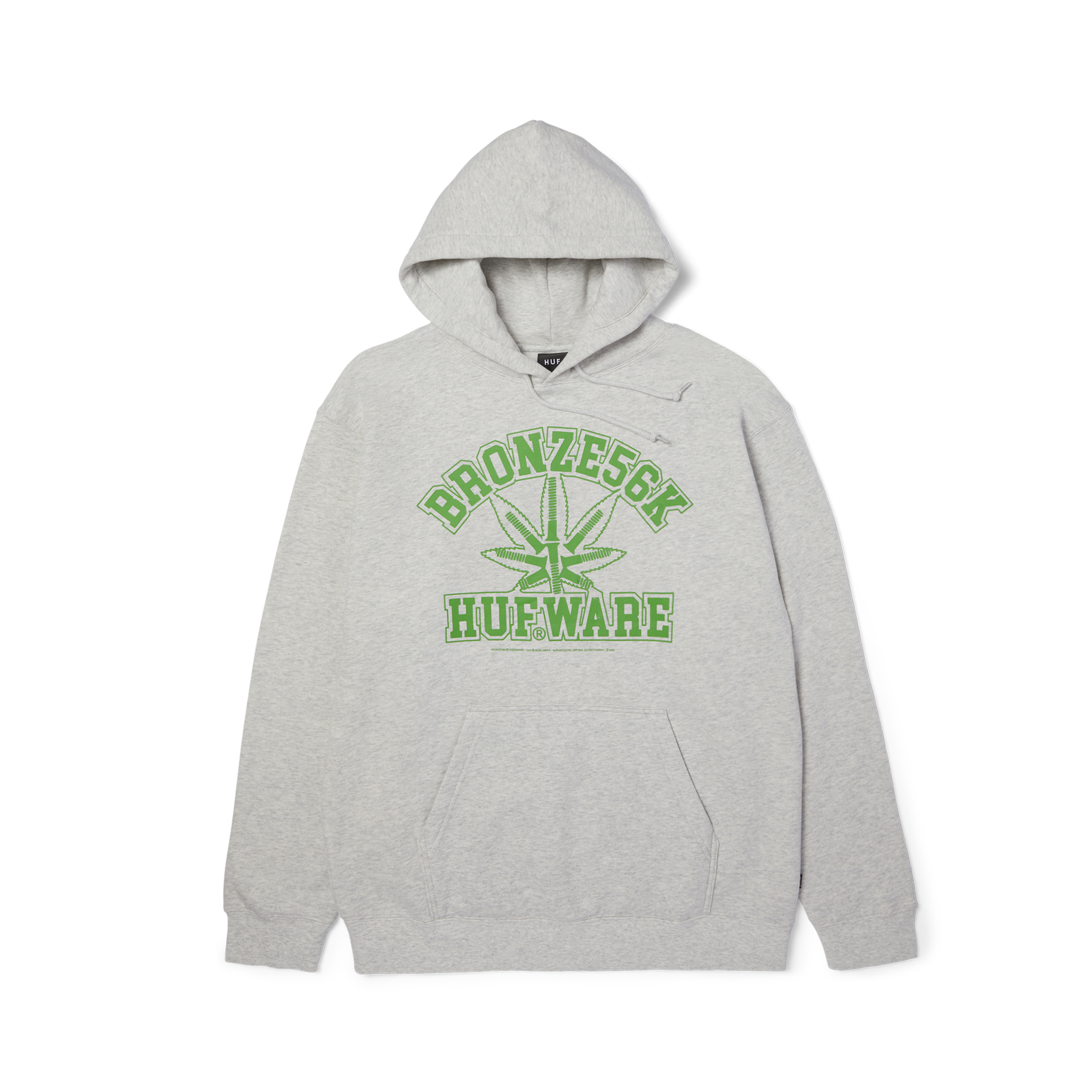 HUF X Bronze 56k Plant Ware Hoodie - (Ash) - Geometric Skateshop