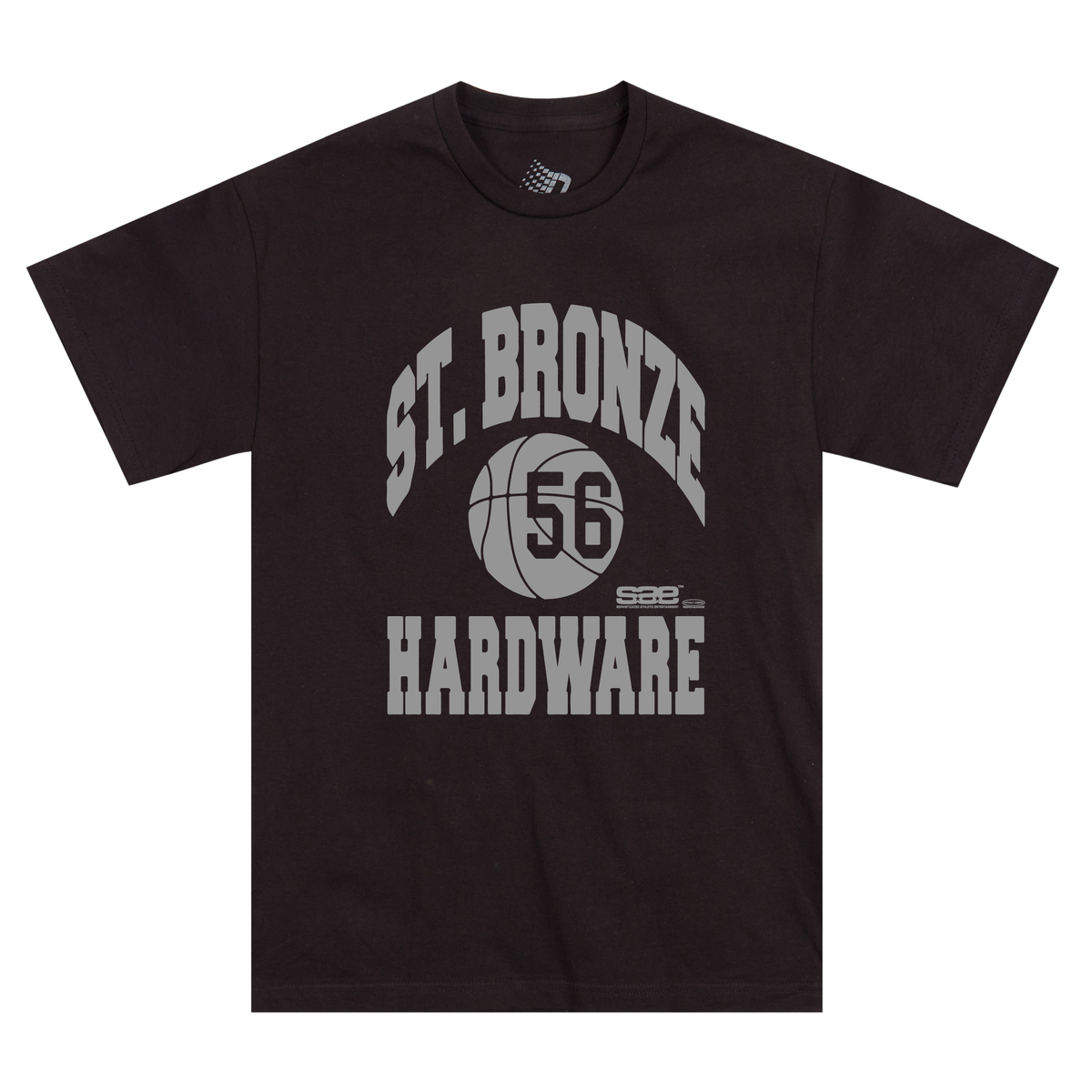 Bronze 56k ST. Bronze T-Shirt - Black - Geometric Skateshop