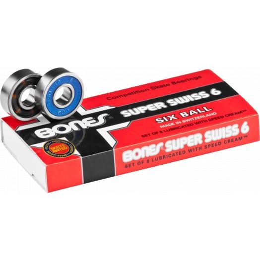 スケートボード Bones Swiss 608 sixball Bones Super Swiss Skateboard Bearings 6 Ball 8Pack - Geometric