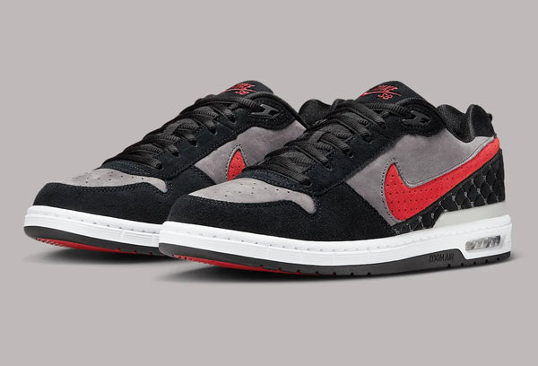 スケートボード NIKE SB PAUL RODRIGUEZ ZOOM AIR LOW 10.5 Nike SB Paul Rodriguez Zoom Air Low QS (Black/Varsity Red-Flint