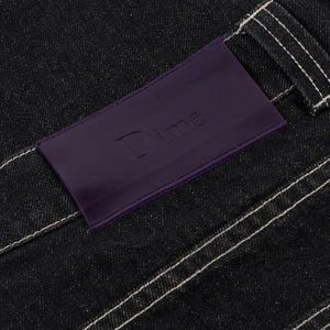 Dime Baggy Denim Pants - Black Washed