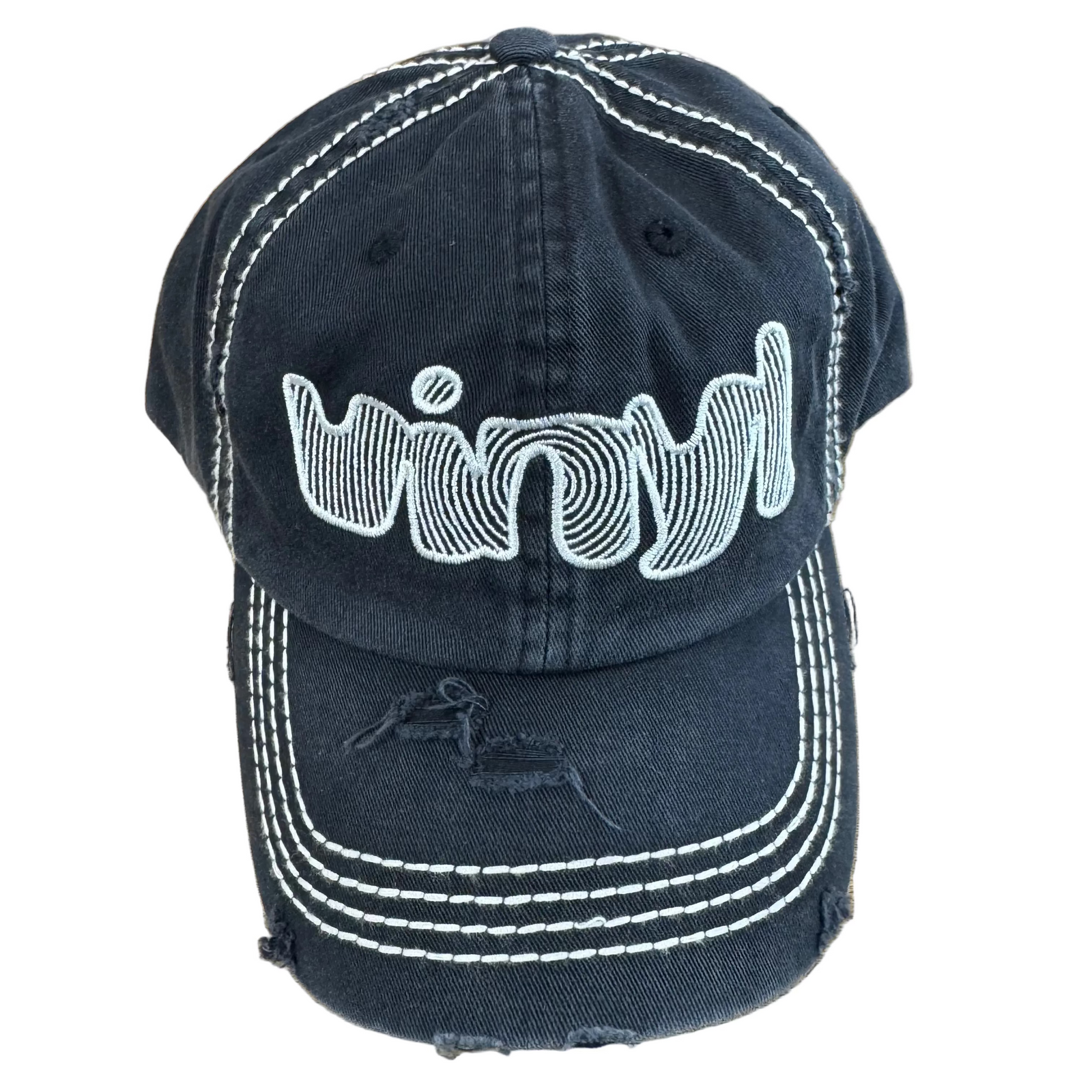 VINYL SPIRAL HAT DISTRESSED