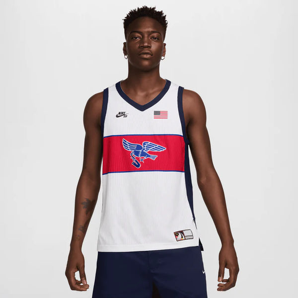 Nike SB 2024 Olympics Team USA Sleeveless Skate Jersey-(White