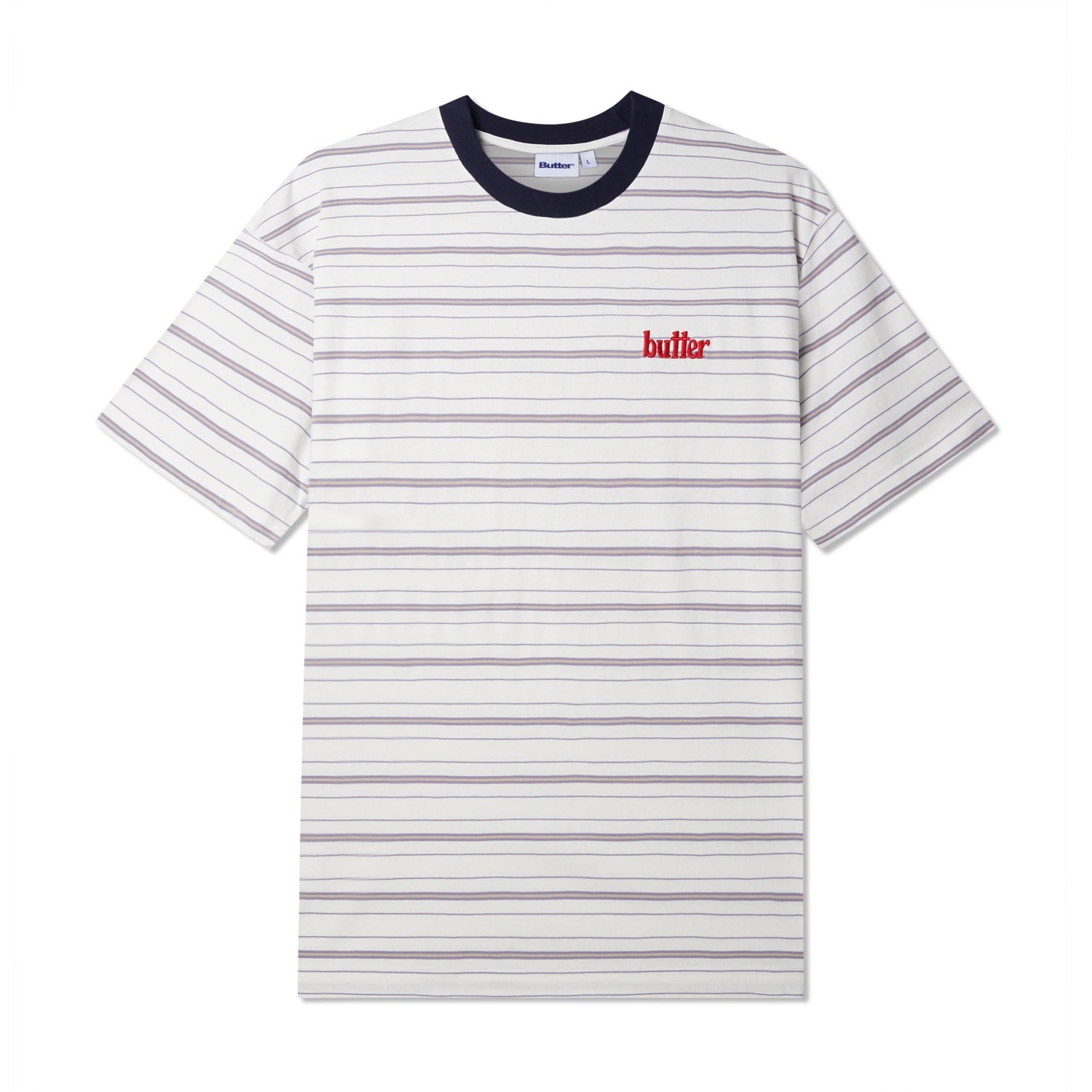 Butter Goods Park Stripe Tee - (White/Slate/Sand)