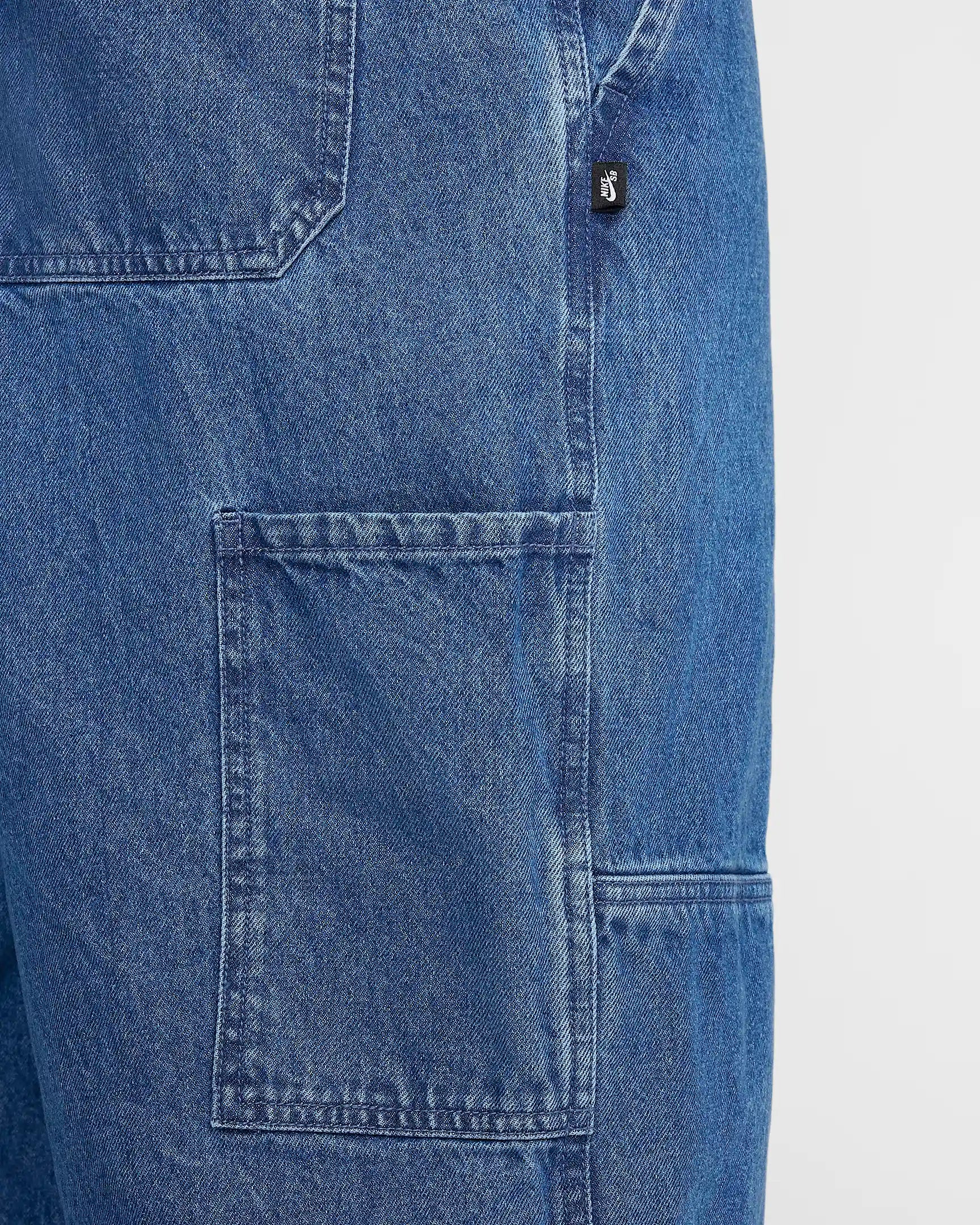 Nike SB Loose Denim Double Knee Pants - Diffused Blue/White