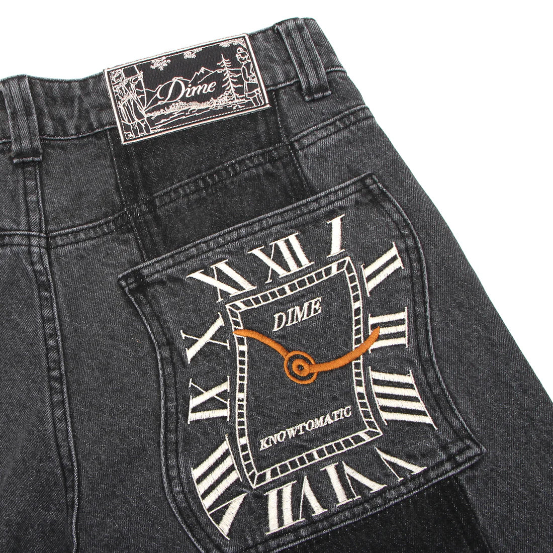 Dime Baggy Denim Pants - Knowtomatic Black - Geometric Skateshop