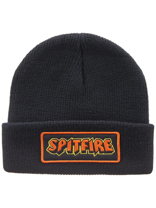 Spitfire Hellfire Script Patch Cuff Beanie - (Black)