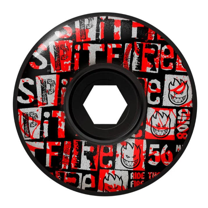 Spitfire F4 Ransom Radial Full Wheels Blk (80HD) - (56mm)
