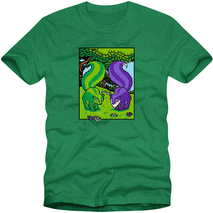 Strange Love Skunks T-Shirt-(Irish Green)