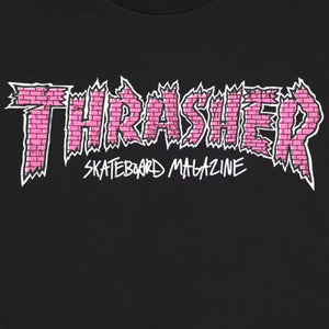 Thrasher Brick Tee - Black/Pink