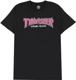 Thrasher Brick Tee - Black/Pink