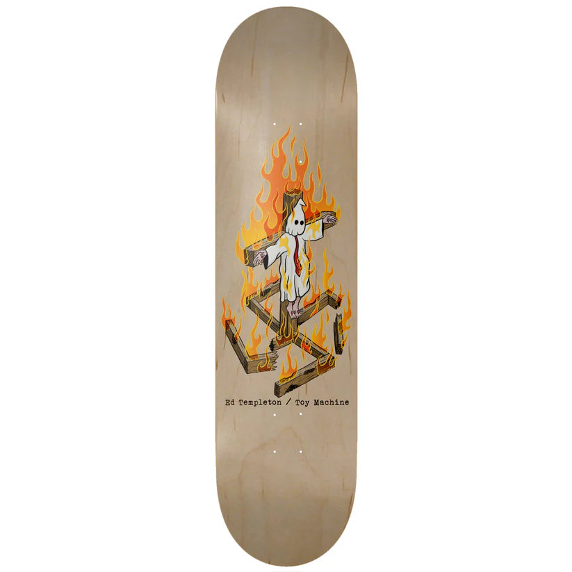 Toy Machine Templeton Charred Cross Black Stain Deck - (8.25/8.5