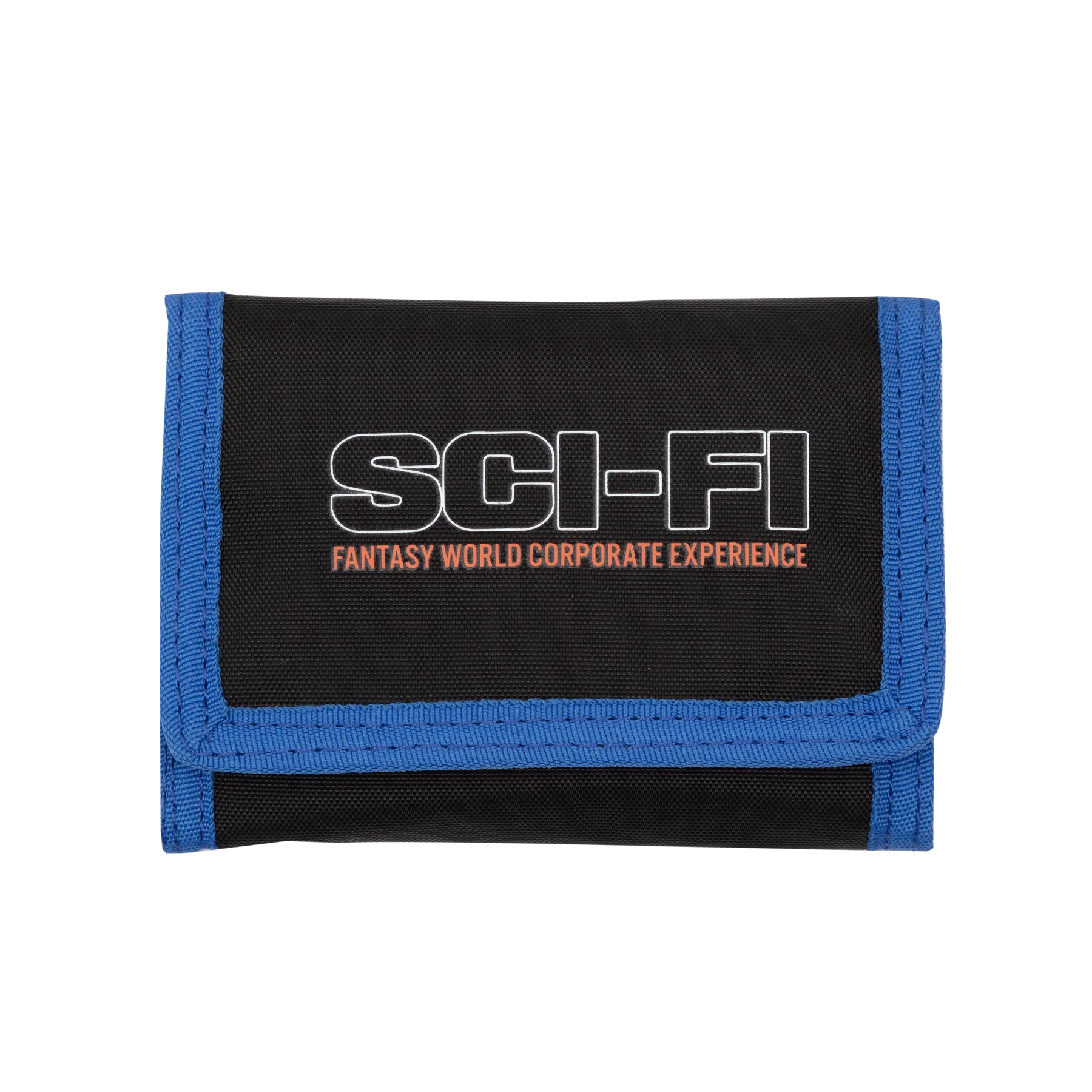 Sci-Fi Fantasy Tri Fold Velcro Wallet - Blk/Blue