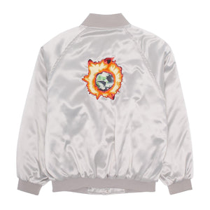 Fucking Awesome Angel Burn Baseball Jacket - (Silver)