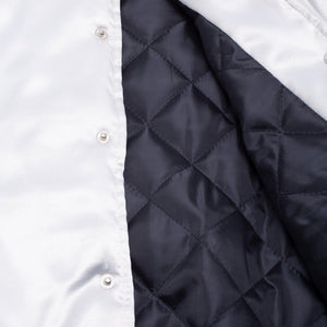 Fucking Awesome Angel Burn Baseball Jacket - (Silver)
