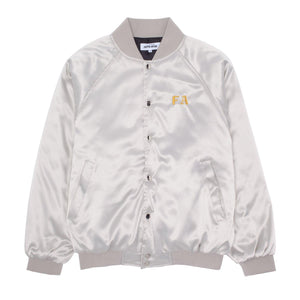Fucking Awesome Angel Burn Baseball Jacket - (Silver)