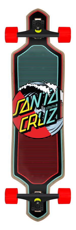 Wave Dot Splice 9.0in x 36in Drop Thru Cruiser Skateboard Santa Cruz