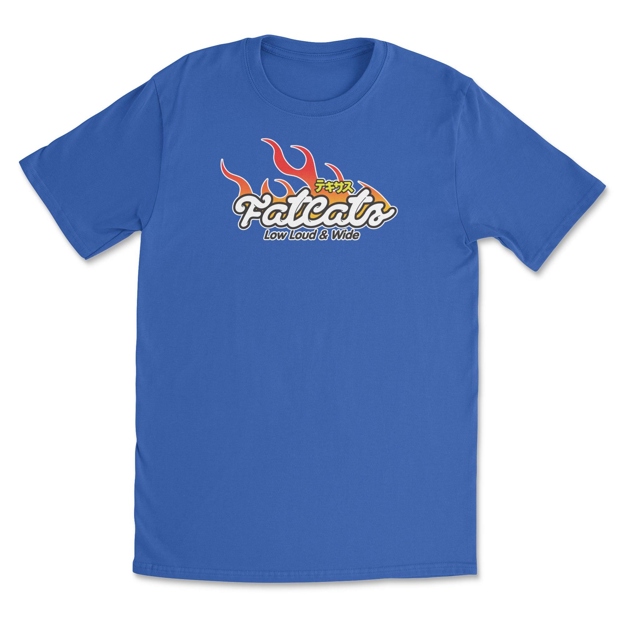 Fatcats Flame Logo Tee - Blue