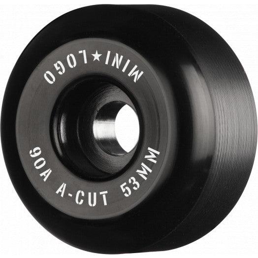 Mini Logo A-Cut Black Wheels (90A) - (53mm)