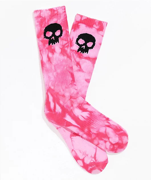 Zero - Skull Crew socks - (Pink Acid Tie dye)