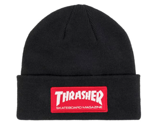 Thrasher Skate Mag Patch Beanie - (Black/Red)